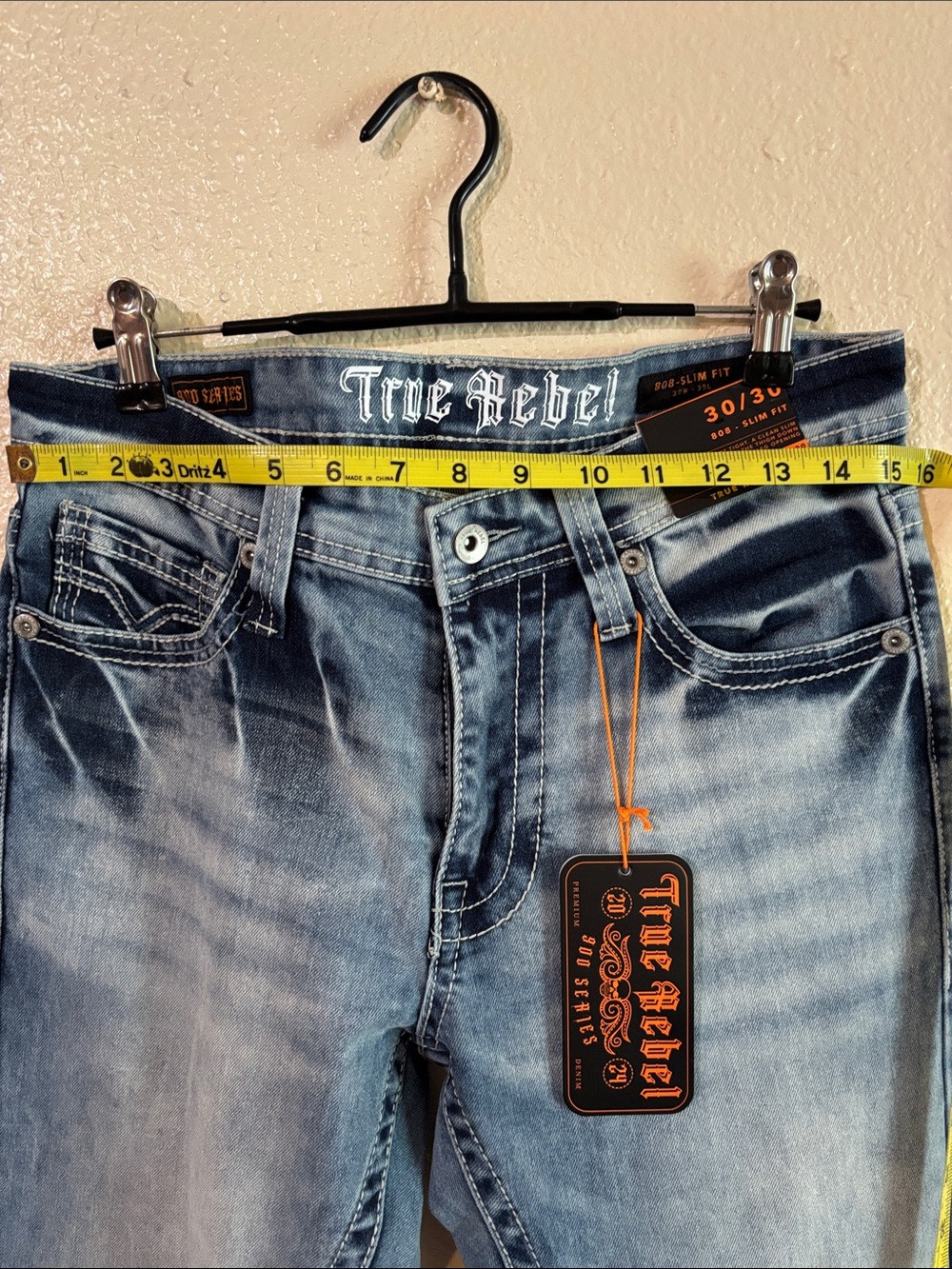 Men’s Light Blue Slim Fit Jeans - Picture 3 of 6